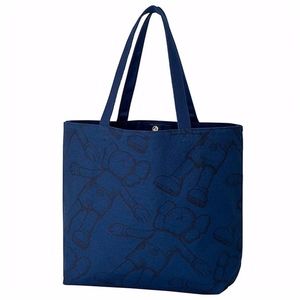 KAWS x Uniqlo All Over Holiday Print Tote Bag Navy